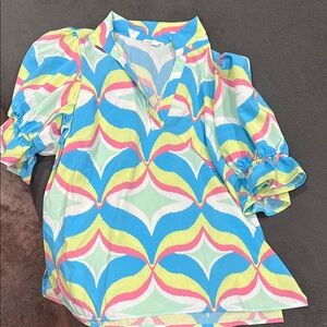 Colorful Patterned Women's Blouse